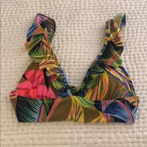 Aerie Ruffle Longline Bikini Top